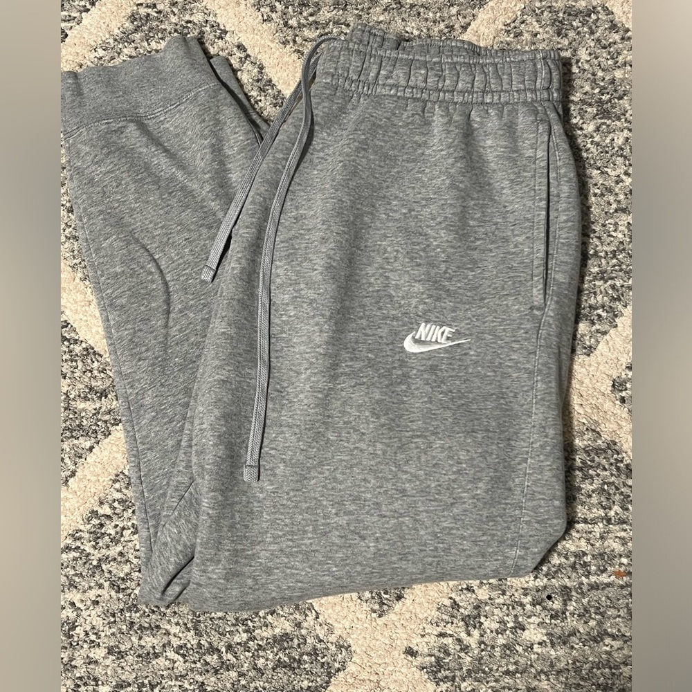 Mens Nike Gym Athletic Club Jogger Fleece Pants Sweatpants Gray Sz Large